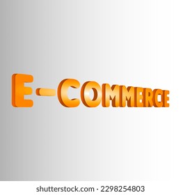 Banner 3D de comercio electrónico para web o medios sociales. Con letras de perspectiva naranja brillante y fondo de gradiente gris. font Insaniburger
