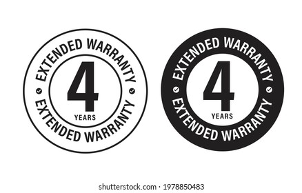 eCommerce abstract, 4 year extended warranty vector symbol 