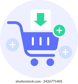 Ecommerce Add to cart modern icon illustration