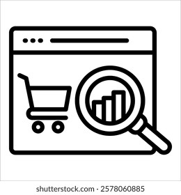 E-Commerce Analytics Icon Element For Design