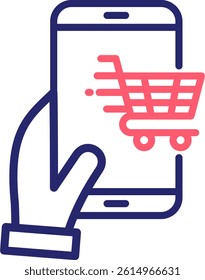 Ecommerce App Icon Color Vector Illustration