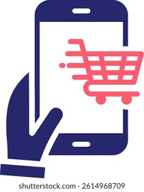 Ecommerce App Icon Fill Vector Illustration