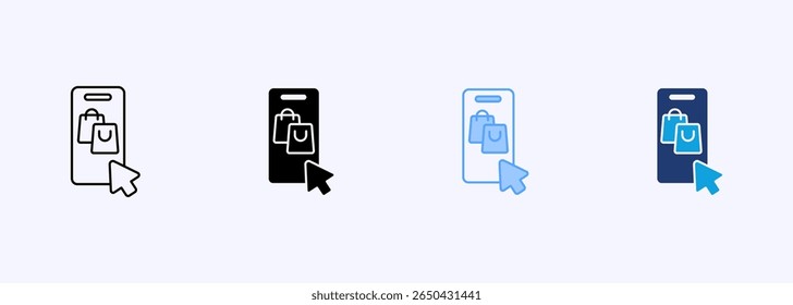 Ecommerce App Icon Set Multiple Style Collection