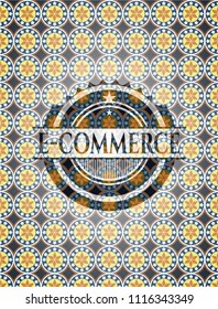 e-commerce arabesque emblem background. arabic decoration.
