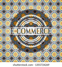 e-commerce arabic badge background. Arabesque decoration.