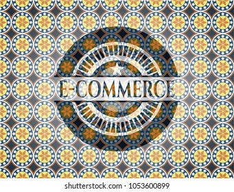  e-commerce arabic emblem background. Arabesque decoration.
