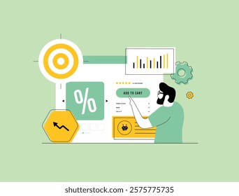 E-commerce audience targeting, advertising campaign optimization and data analysis. Ecommerce marketing analytics with user activity management, performance tracking and customer segmentation