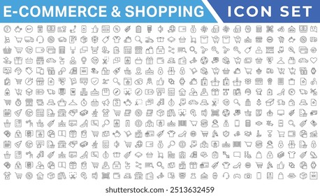 E-commerce avd Shopping icons collection set. Online shopping thin line icons. Shop icons vector