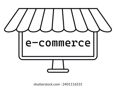 E-Commerce Markisensymbol auf weißem Hintergrund.
