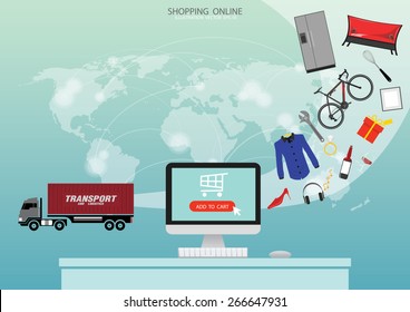  E-commerce Background. Business Concept.