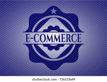 e-commerce badge with denim texture