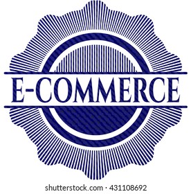 e-commerce badge with jean texture