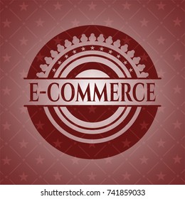 e-commerce badge with red background