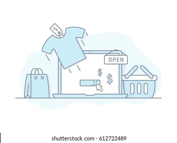 Ecommerce Banner Concept Shopping