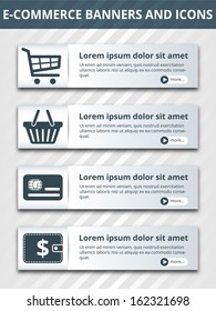 E-Commerce banners and icons