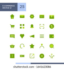 E-commerce basic UI icon pack with flat style