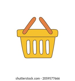 ecommerce Basket shopping icon in color icon, isolated on white background 