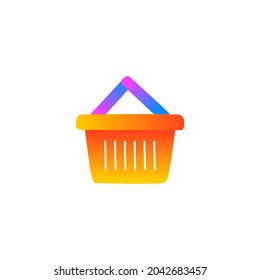 icono de compra de cesta de ecommerce en estilo de color gradiente, aislado en fondo blanco 