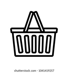 ecommerce Basket Store Icon Vector Logo    icon line art template