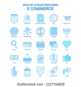 E-Commerce Blue Tone Icon Pack - 25 Icon Sets