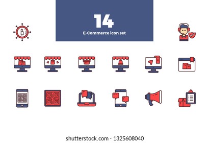E-Commerce Bundle Set Icon with Stroke