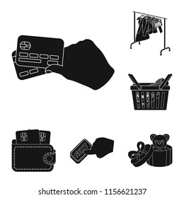 E-commerce and business black icons in set collection for design. Buying and selling vector symbol stock web illustration.