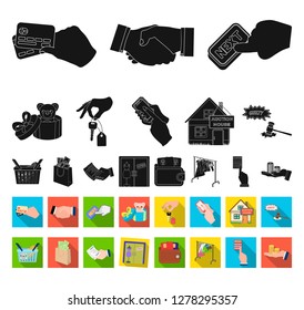 E-commerce and business black,flat icons in set collection for design. Buying and selling vector symbol stock web illustration.