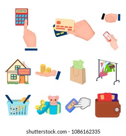 E-commerce and business cartoon icons in set collection for design. Buying and selling vector symbol stock web illustration.