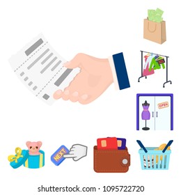 E-commerce and business cartoon icons in set collection for design. Buying and selling vector symbol stock web illustration.