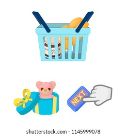 E-commerce and business cartoon icons in set collection for design. Buying and selling vector symbol stock web illustration.