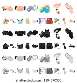 E-commerce and business cartoon icons in set collection for design. Buying and selling vector symbol stock web illustration.