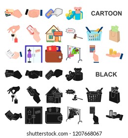 E-commerce and business cartoon icons in set collection for design. Buying and selling vector symbol stock web illustration.