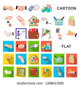 E-commerce and business cartoon icons in set collection for design. Buying and selling vector symbol stock web illustration.