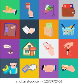 E-commerce and business cartoon icons in set collection for design. Buying and selling vector symbol stock web illustration.