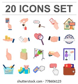 E-commerce and business cartoon icons in set collection for design. Buying and selling vector symbol stock web illustration.