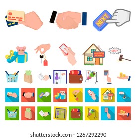 E-commerce and business cartoon,flat icons in set collection for design. Buying and selling vector symbol stock web illustration.