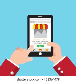 e-commerce business concept, Internet Store Flat Banner Set 