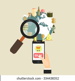 E-commerce. Business concept. Set icons.Concepts for web banner and promotional material.