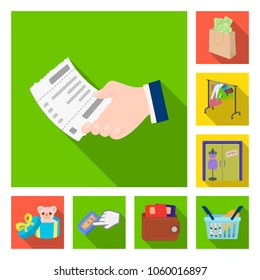 E-commerce and business flat icons in set collection for design. Buying and selling vector symbol stock web illustration.