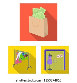 E-commerce and business flat icons in set collection for design. Buying and selling vector symbol stock web illustration.