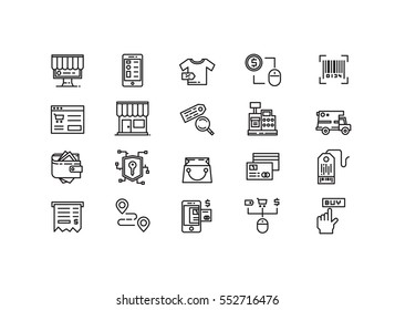 e-commerce business icons set.