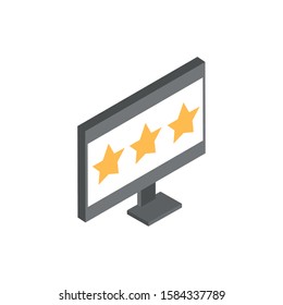ecommerce business internet computer rating stars icon vector illustration isometric
