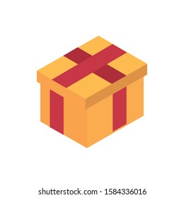 ecommerce business internet gift box icon vector illustration isometric