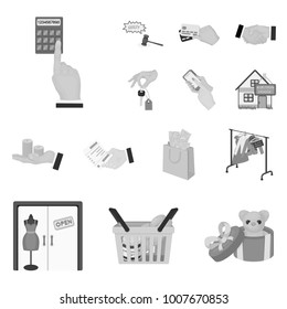 E-commerce and business monochrome icons in set collection for design. Buying and selling vector symbol stock web illustration.