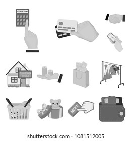 E-commerce and business monochrome icons in set collection for design. Buying and selling vector symbol stock web illustration.