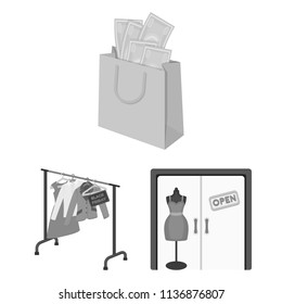 E-commerce and business monochrome icons in set collection for design. Buying and selling vector symbol stock web illustration.
