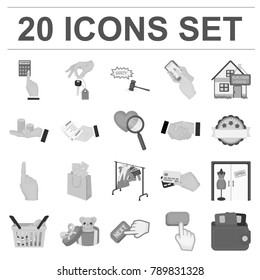 E-commerce and business monochrome icons in set collection for design. Buying and selling vector symbol stock web illustration.