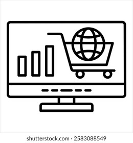 Ecommerce Business Outline Icon Vector Illustration