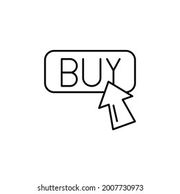 E-commerce button, arrow outline vector icon.