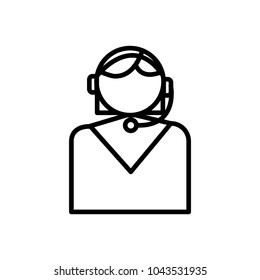 e-commerce  call center woman icon vector template